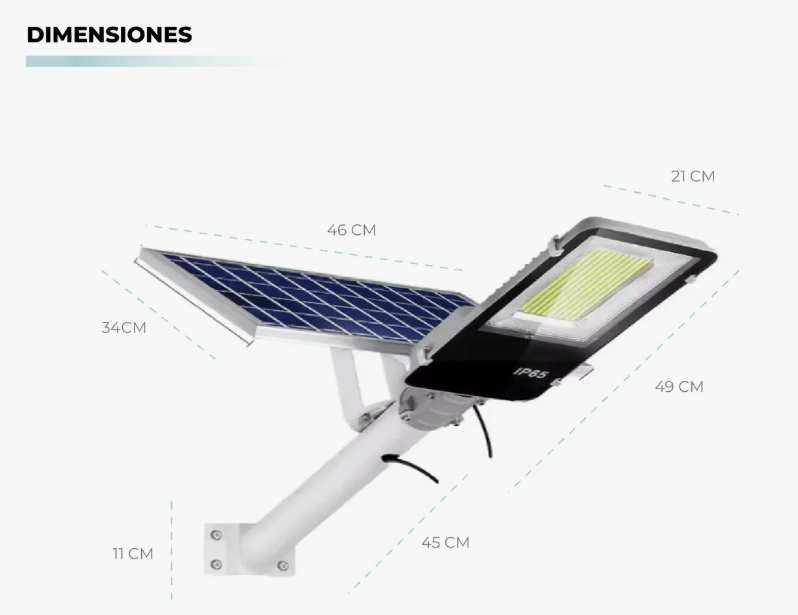 Lámpara Led Solar Alumbrado Público 500w